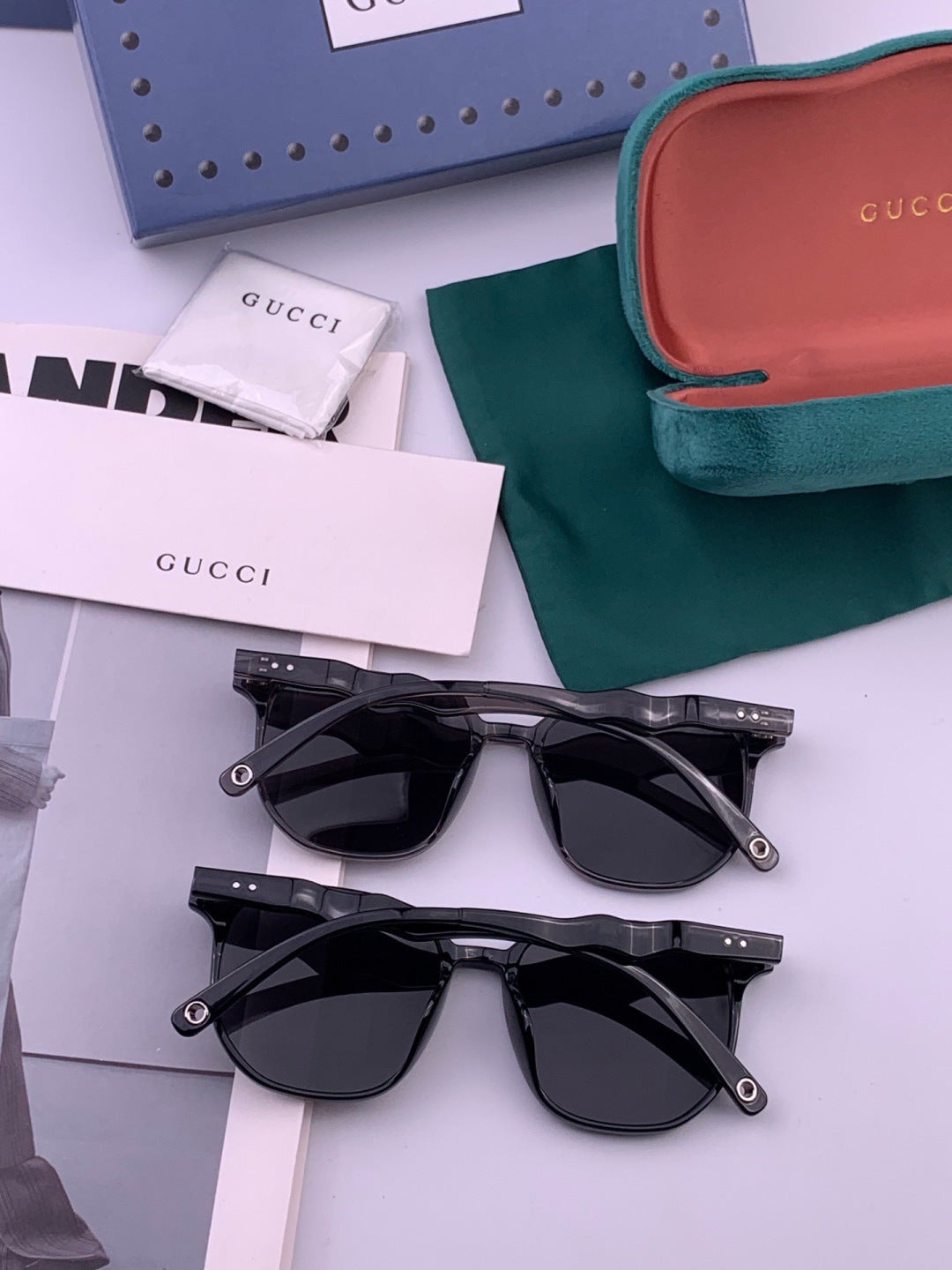 Gucci G0613 Polarized Square Black Lens Sunglasses for Women - 448689 - detail image 6