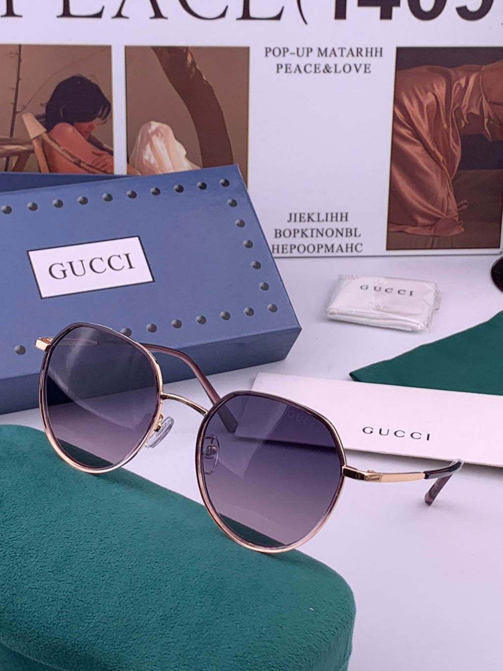 Gucci G2235 Polarized Round Brown Lens Sunglasses for Women - 448697 - detail image 2