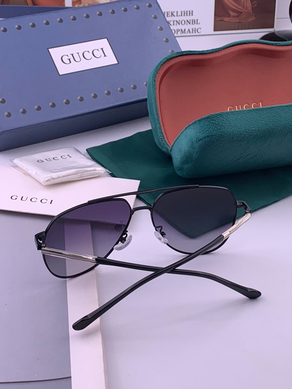 Gucci 5327 Polarized Aviator Gold Lens Sunglasses for Men & Women - 448701 - detail image 7
