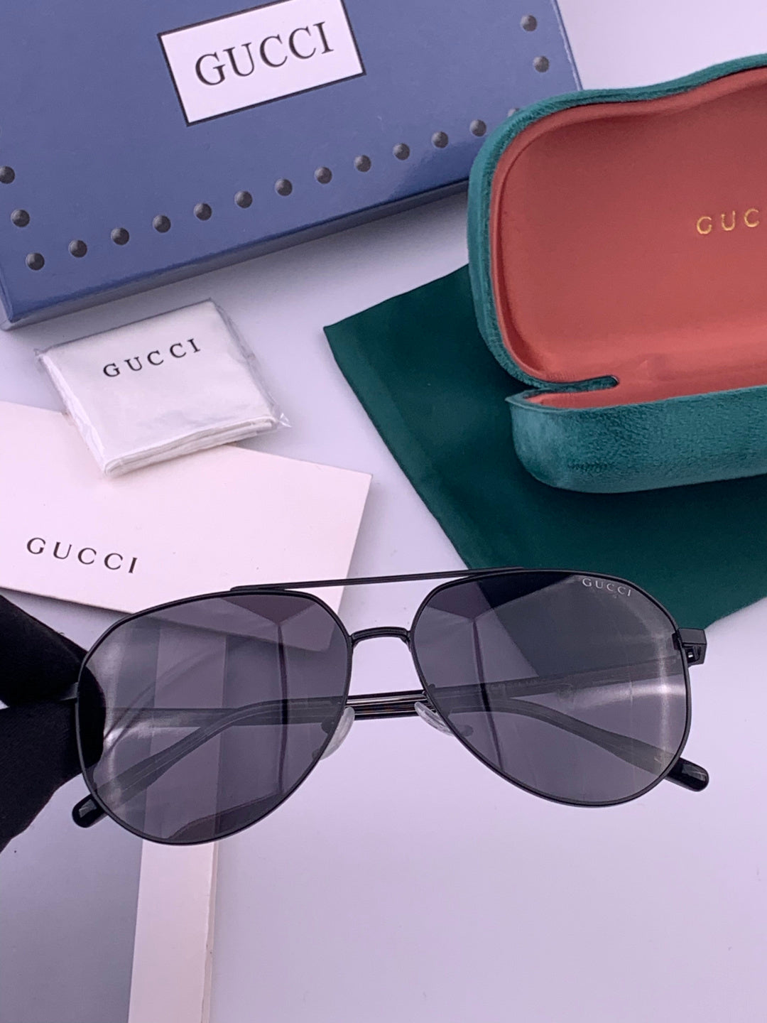 Gucci 5327 Polarized Aviator Gold Lens Sunglasses for Men & Women - 448703