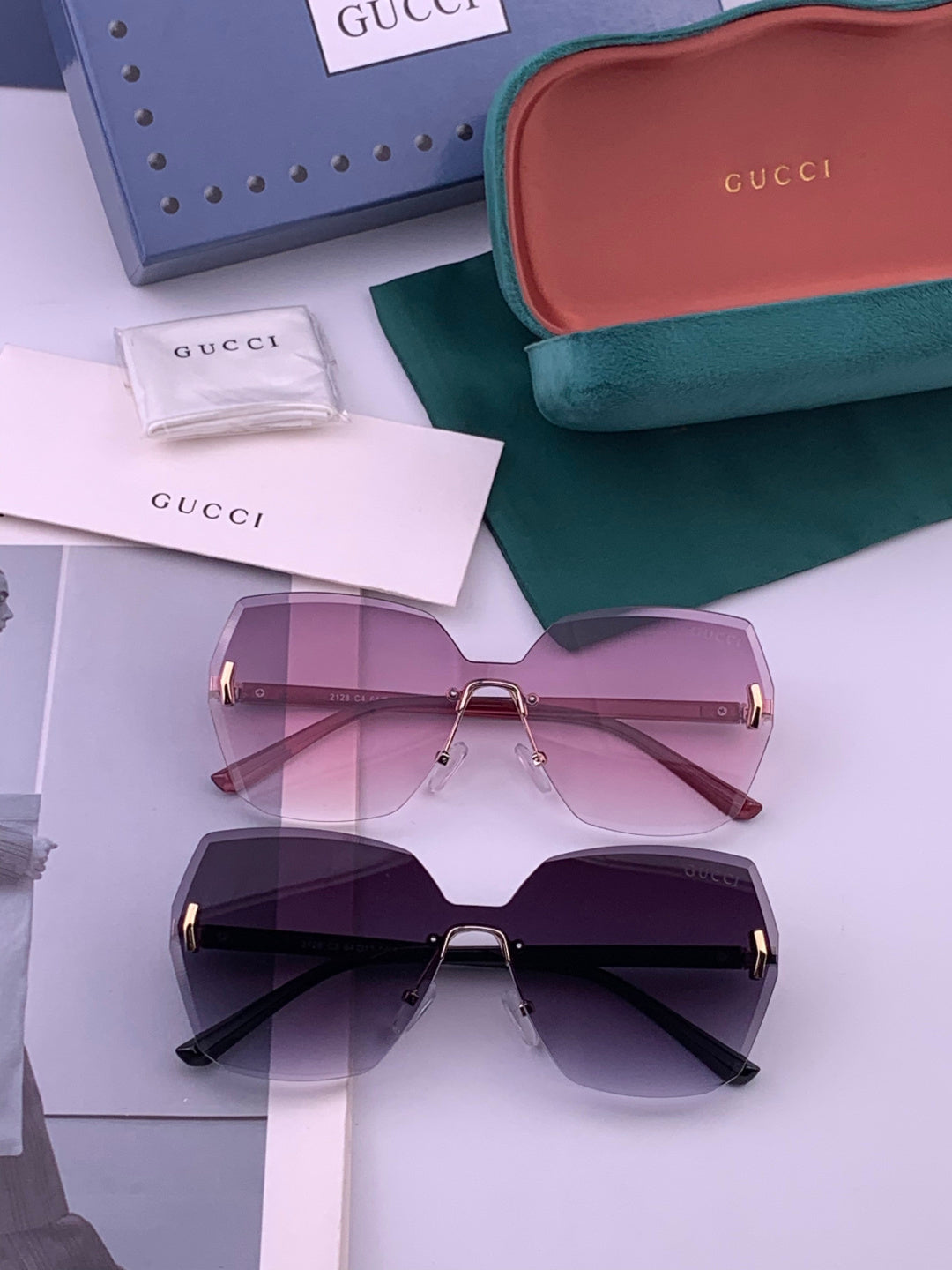 Gucci G8212 Polarized Rimless Black Lens Sunglasses for Men & Women - 448708 - detail image 7
