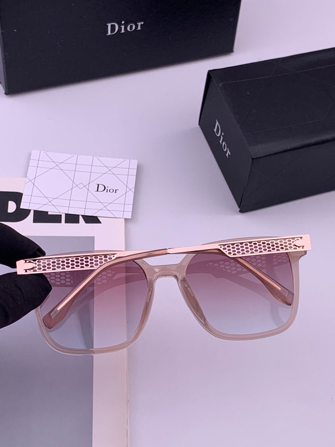Dior CD35511 Polarized Square Brown Lens Sunglasses for Women - 449174 - detail image 4
