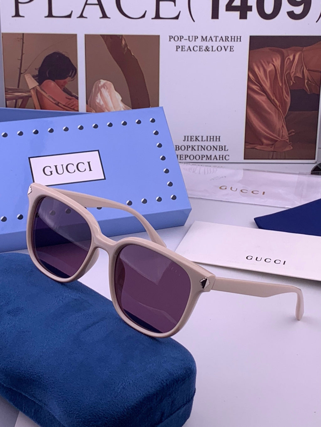 Gucci G87722 Polarized Round Black Lens Sunglasses for Women - 448710 - detail image 2