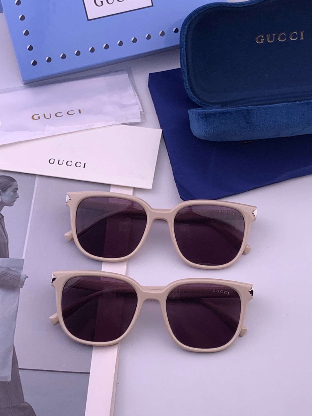 Gucci G87722 Polarized Round Black Lens Sunglasses for Women - 448710 - detail image 7