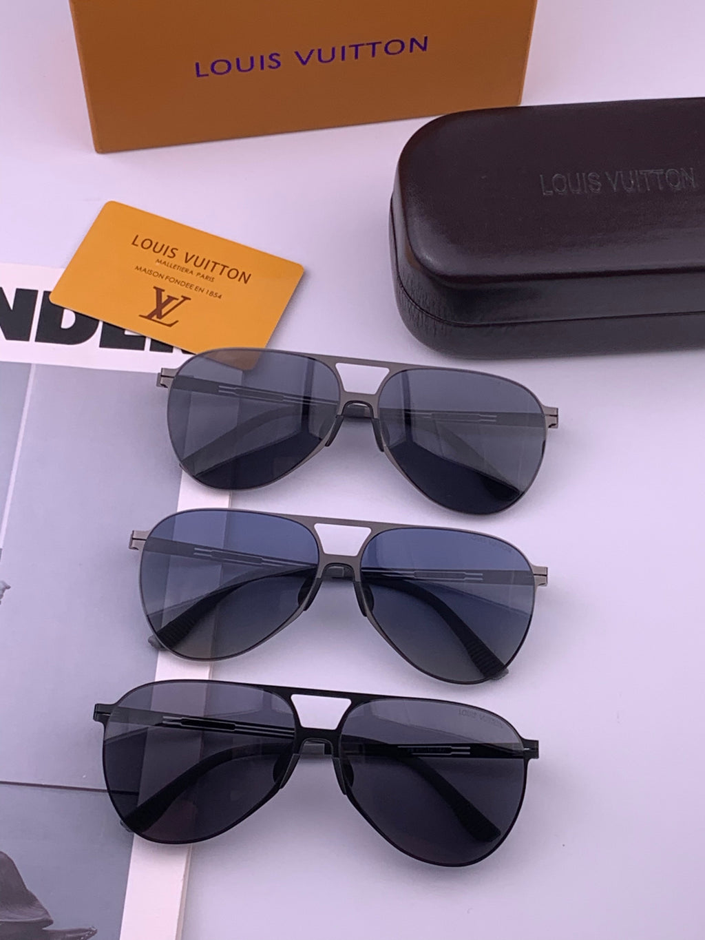 Louis Vuitton L199 Fashion Black Lens Sunglasses for Men & Women - detail image 7