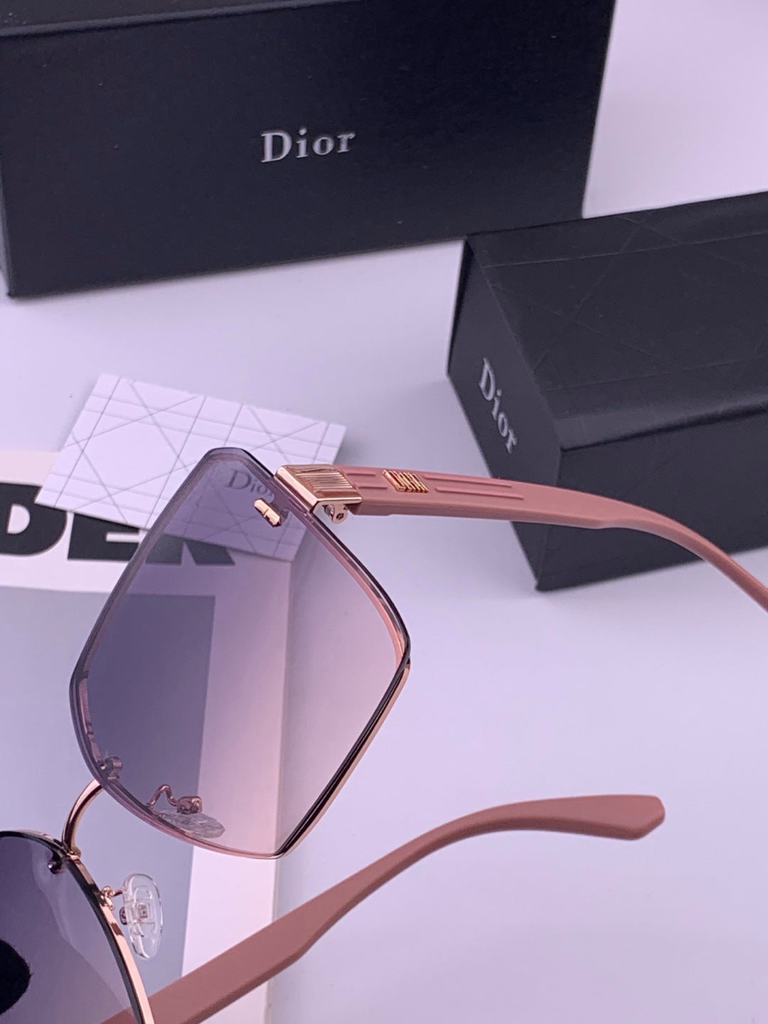 Dior CD0238 Polarized Square Red Lens Sunglasses for Women - 449165 - detail image 3
