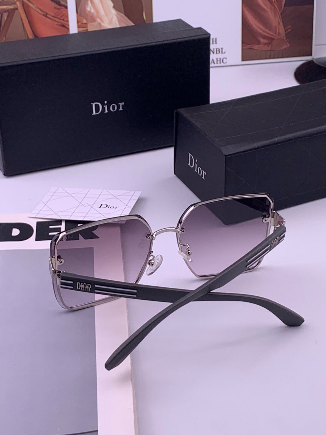Dior CD0238 Polarized Square Brown Lens Sunglasses for Women - 449167 - detail image 7
