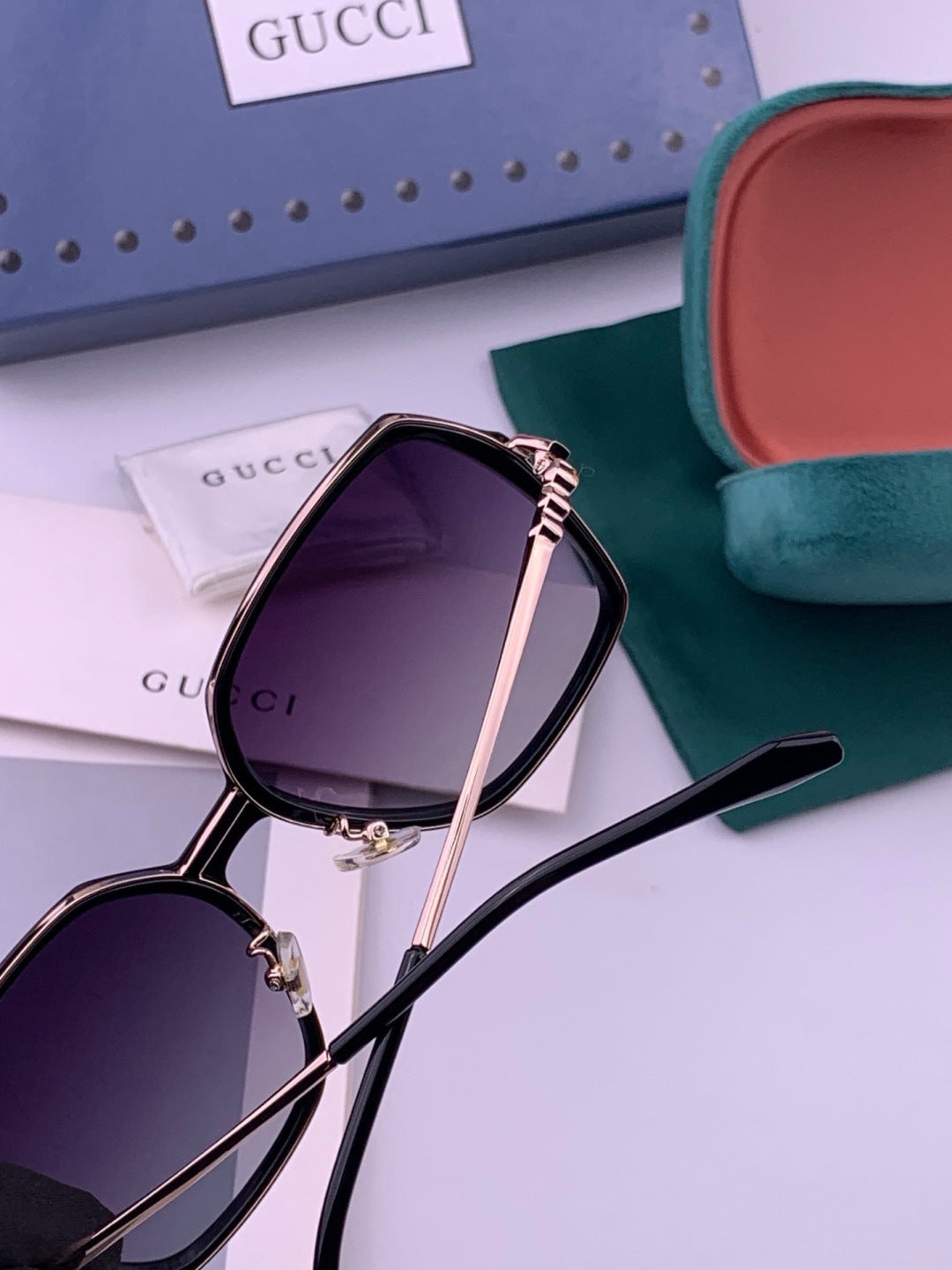 Gucci G6640 Polarized Round Red Lens Sunglasses for Women - 448882 - detail image 4