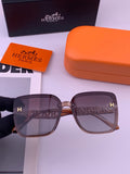 Hermès H7993 Square Gold Lens Sunglasses for Men & Women - 450030
