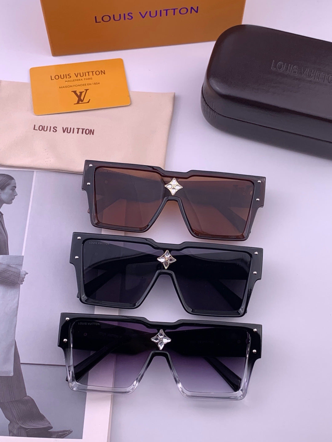 Louis Vuitton L7600 Square Black Lens Sunglasses for Women - 448507 - detail image 8