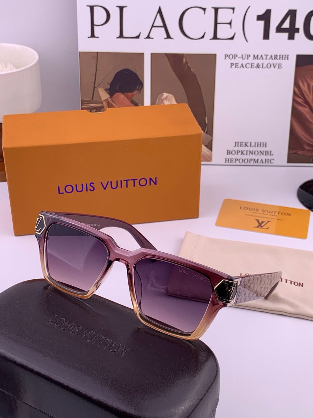 Louis Vuitton Fashion Gold Lens Sunglasses for Men & Women - 448509 - detail image 4