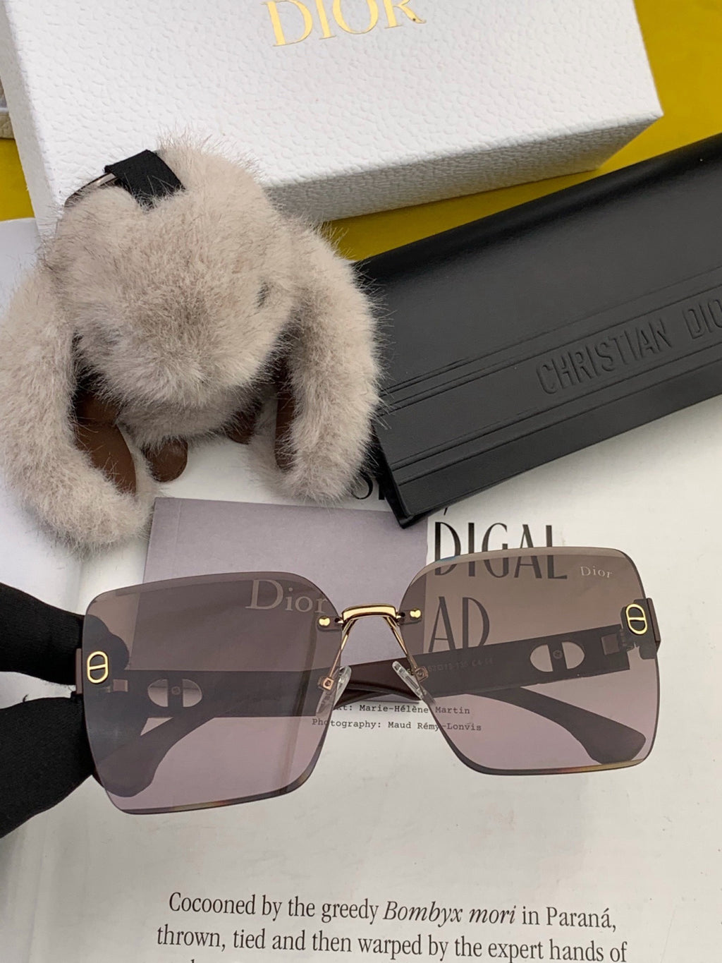 Dior D3550 Square Black Lens Sunglasses for Men & Women - 449169