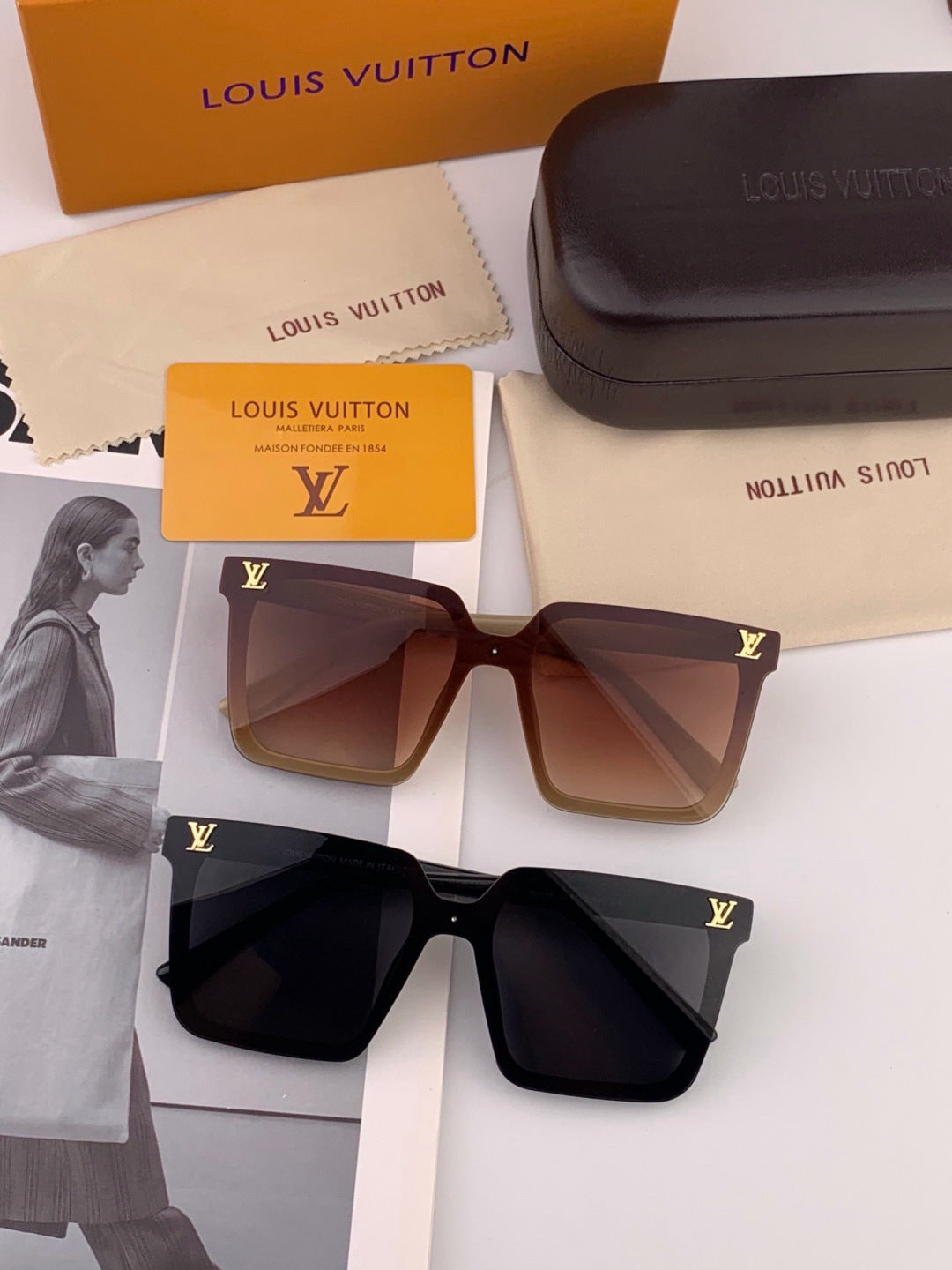 Louis Vuitton L6006 Oversized Red Lens Sunglasses for Men & Women - 448483 - detail image 8