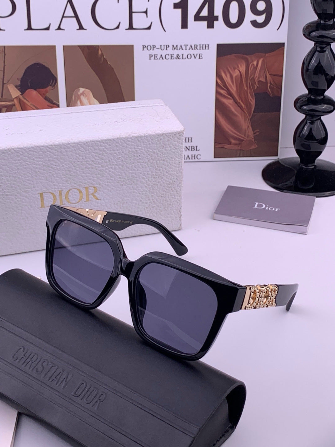 Dior D77000 Fashion Black Lens Sunglasses for Men & Women - 449163