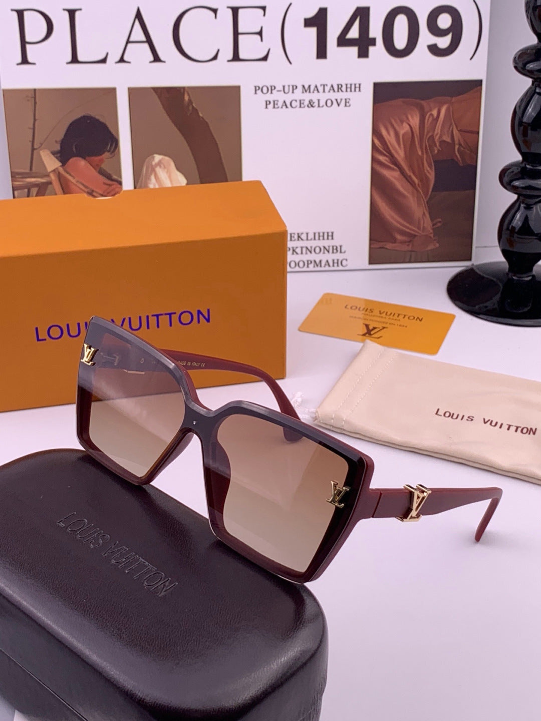 Louis Vuitton L57002 Oversized Purple Lens Sunglasses for Men & Women - 448495 - detail image 2