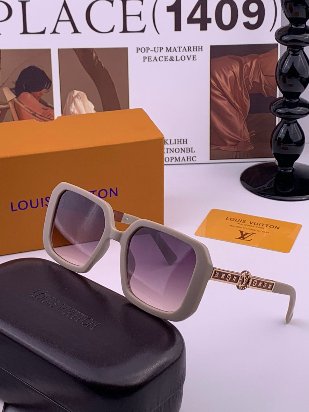 Louis Vuitton L37007 Oversized Brown Lens Sunglasses for Men & Women - 448579 - detail image 2