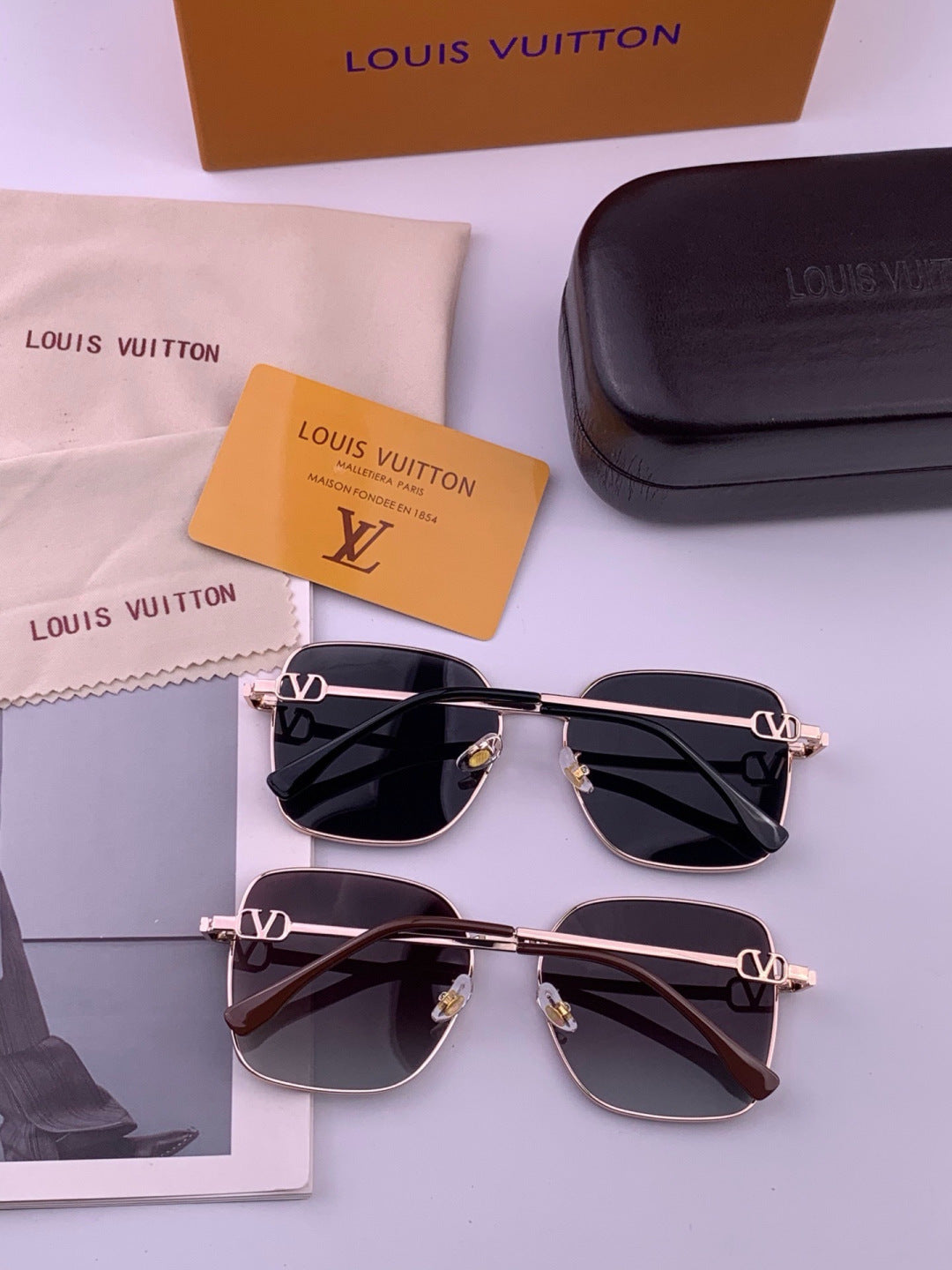 Louis Vuitton L8191 Polarized Aviator Gold Lens Sunglasses for Men & - 448581 - detail image 6