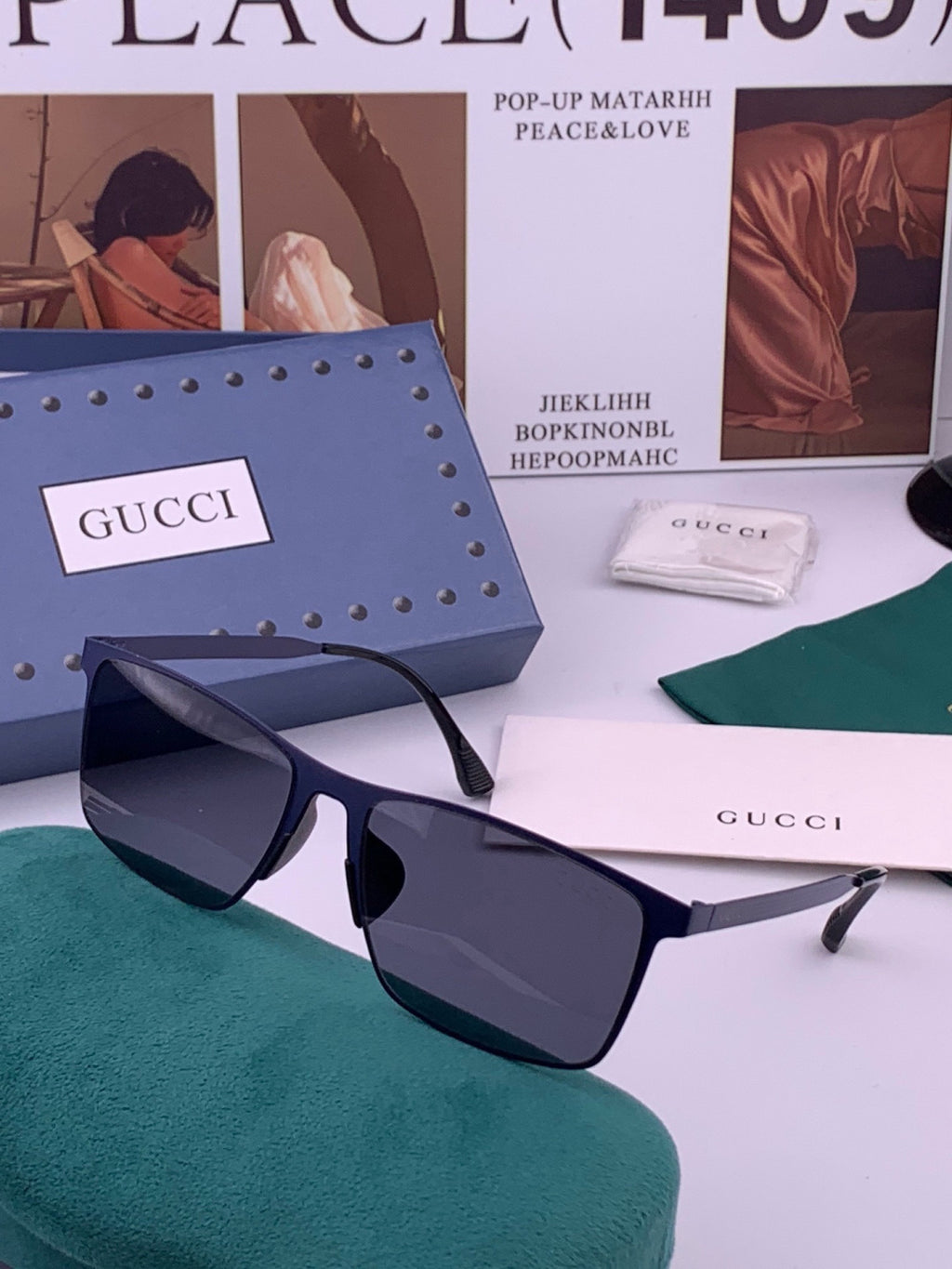 Gucci G6225 Polarized Aviator Gold Lens Sunglasses for Men - detail image 2