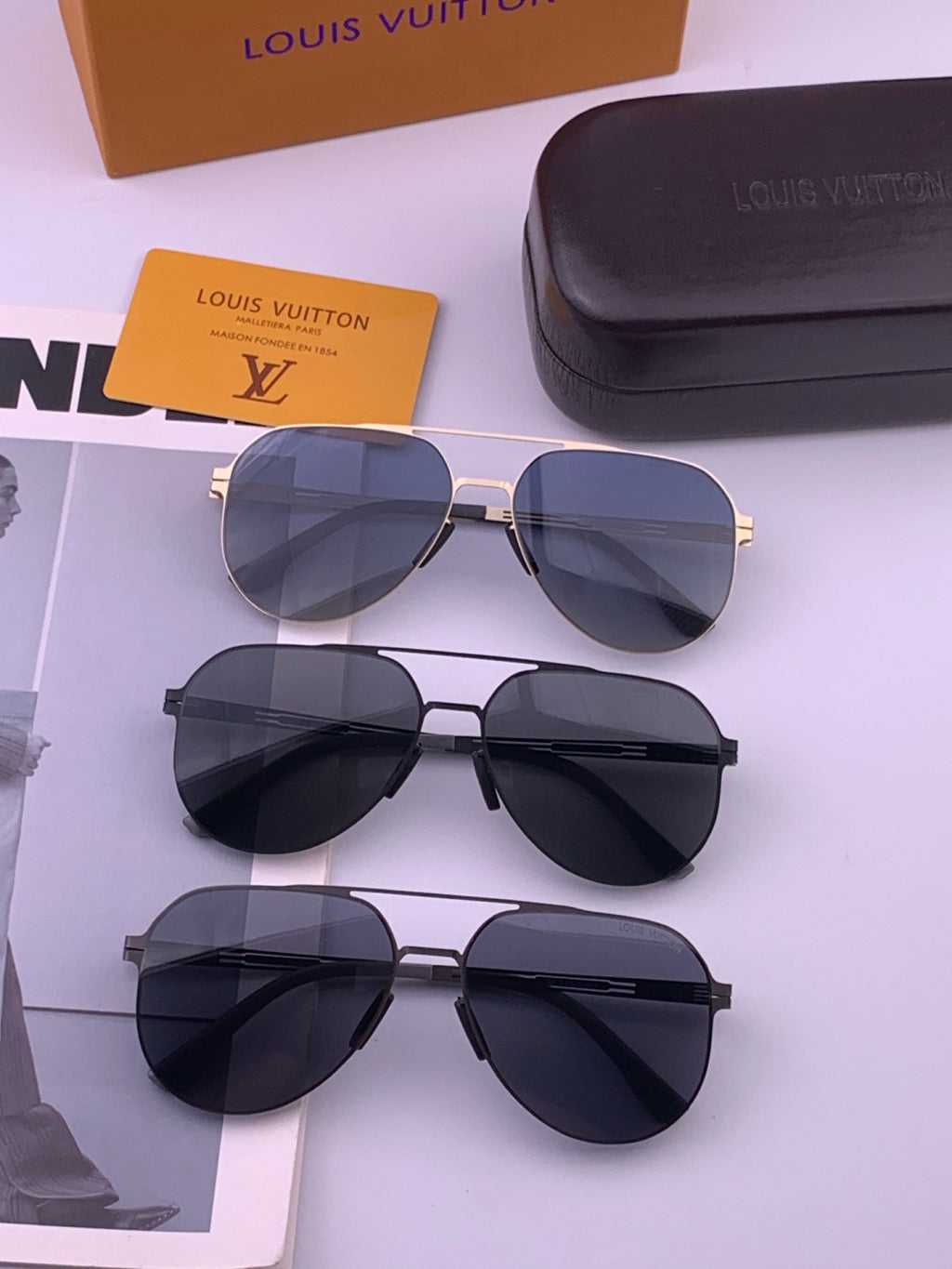 Louis Vuitton L39 Fashion Gold Lens Sunglasses for Men & Women - 448564 - detail image 7