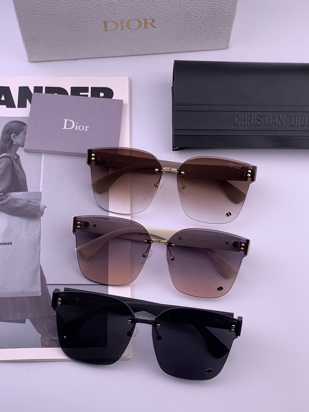 Dior CD9972 Square Pink Lens Sunglasses for Women - detail image 6