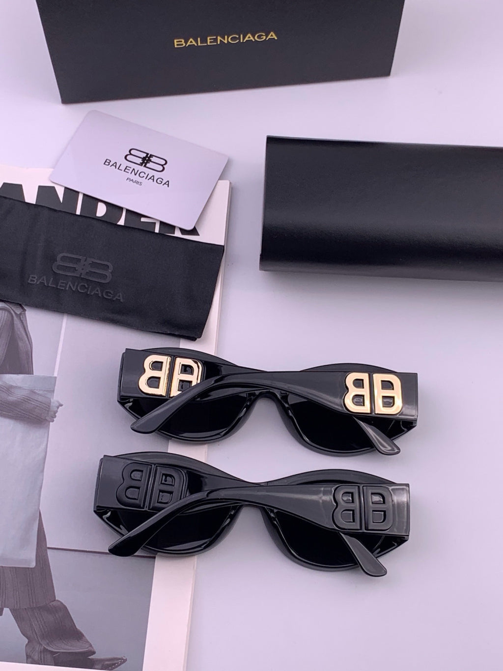 Balenciaga BL2992 Polarized Metal Fashion Black Lens Sunglasses - 466026 - detail image 6