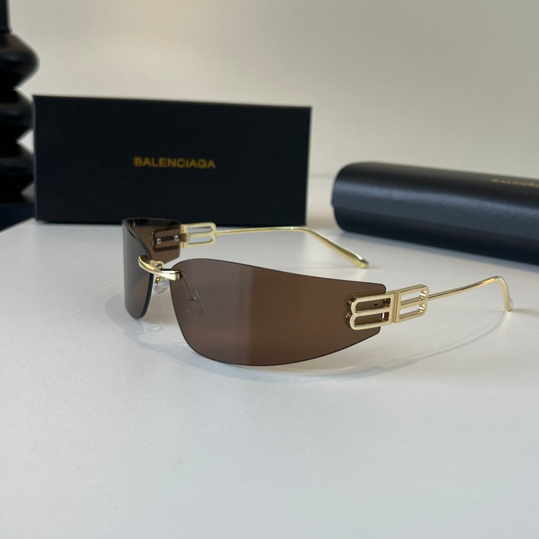 Balenciaga Rectangular Brown Lens Sunglasses for Men & Women - 466017 - detail image 3
