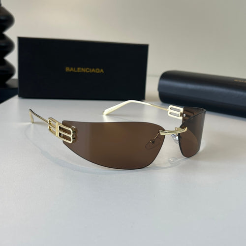Balenciaga Rectangular Brown Lens Sunglasses for Men & Women - 466017