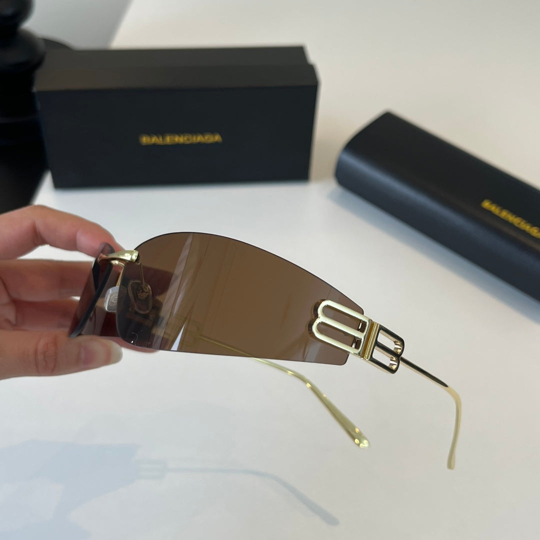 Balenciaga Rectangular Brown Lens Sunglasses for Men & Women - 466021 - detail image 6