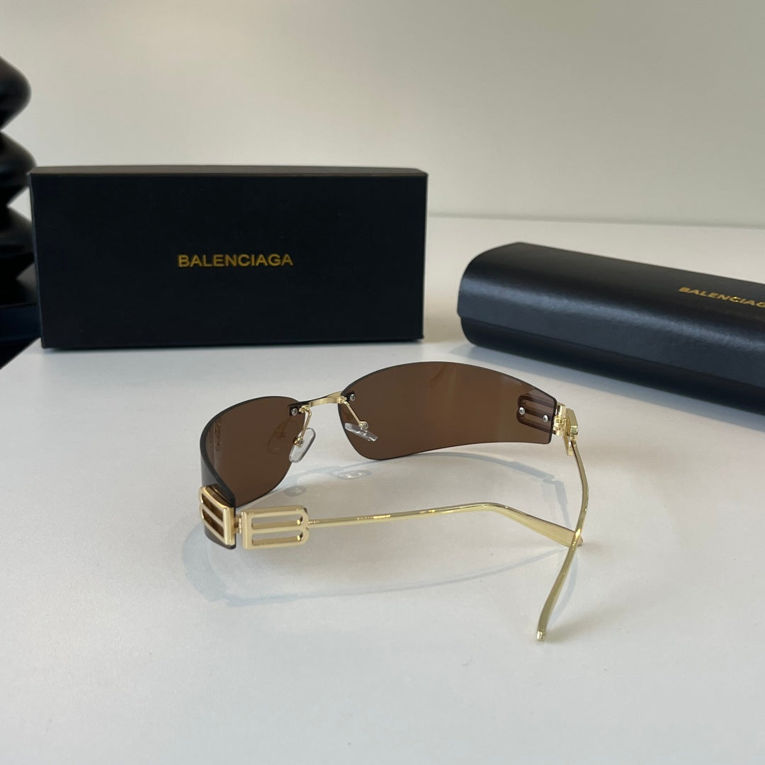 Balenciaga Rectangular Brown Lens Sunglasses for Men & Women - 466017 - detail image 5