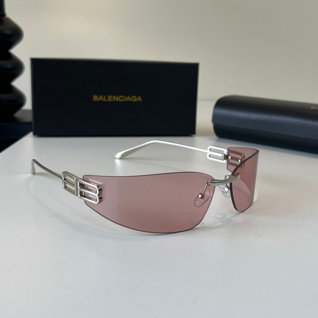 Balenciaga Rectangular Silver Lens Sunglasses for Men & Women - 466019