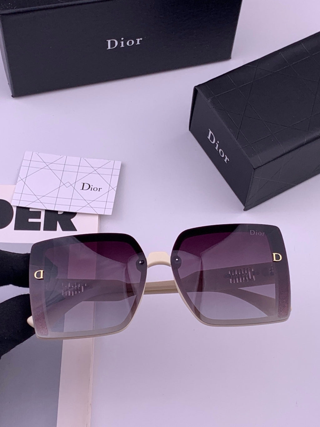 Dior D5290 Polarized Square Black Lens Sunglasses for Men & Women - 465369
