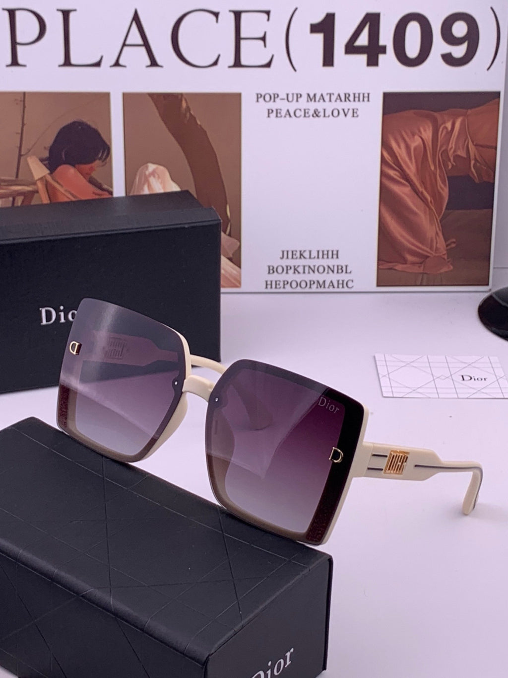 Dior D5290 Polarized Square Black Lens Sunglasses for Men & Women - 465369 - detail image 2