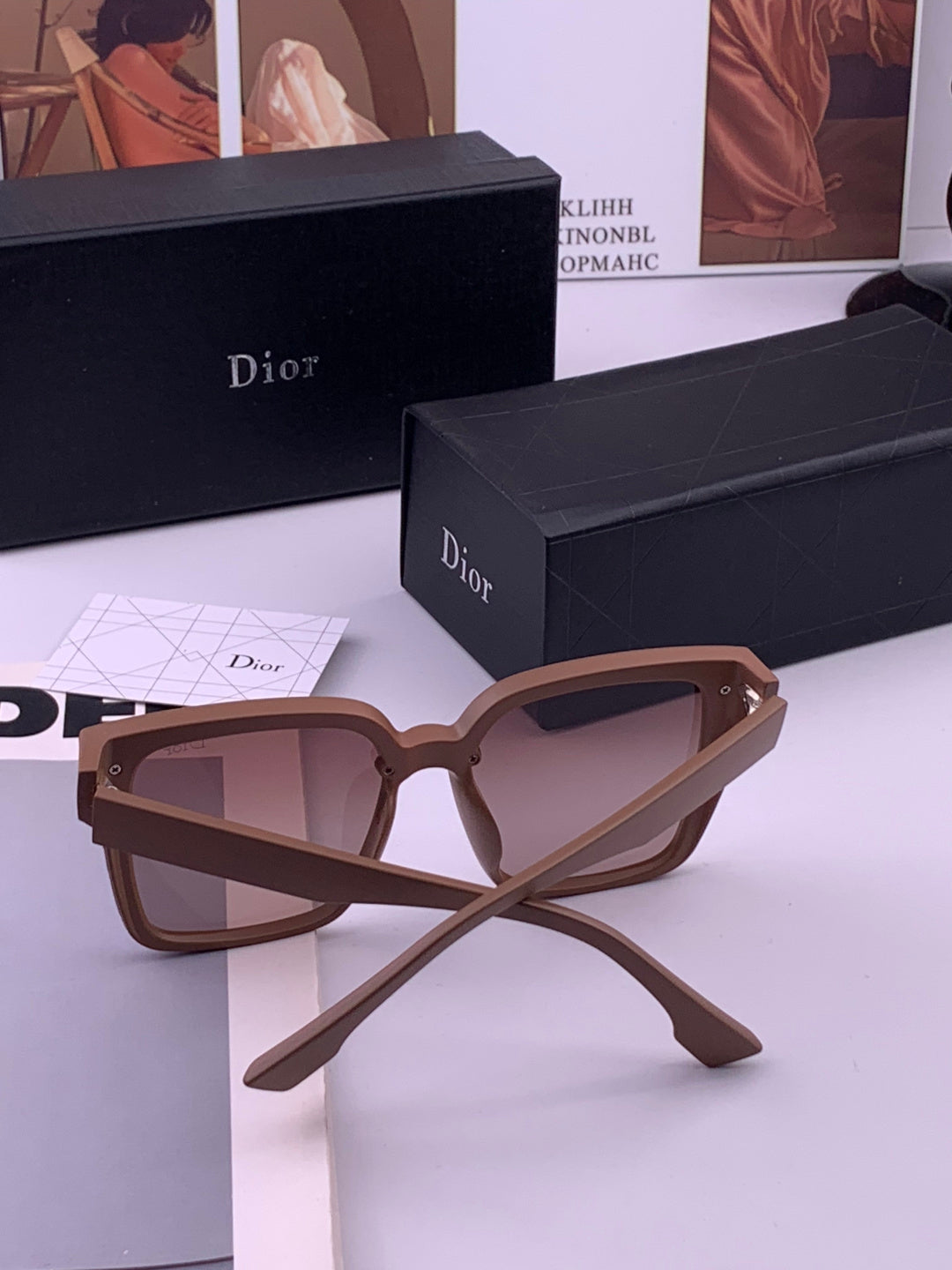 Dior CD883 Polarized Square Gold Lens Sunglasses for Women - detail image 7
