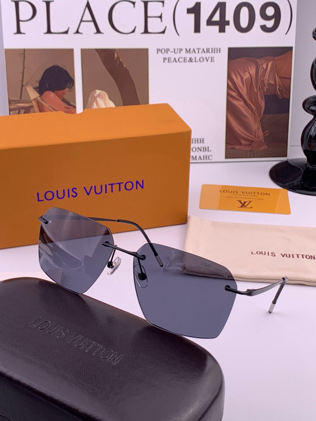 Louis Vuitton L2253 Polarized Aviator Blue Lens Sunglasses for Men - 464743 - detail image 6