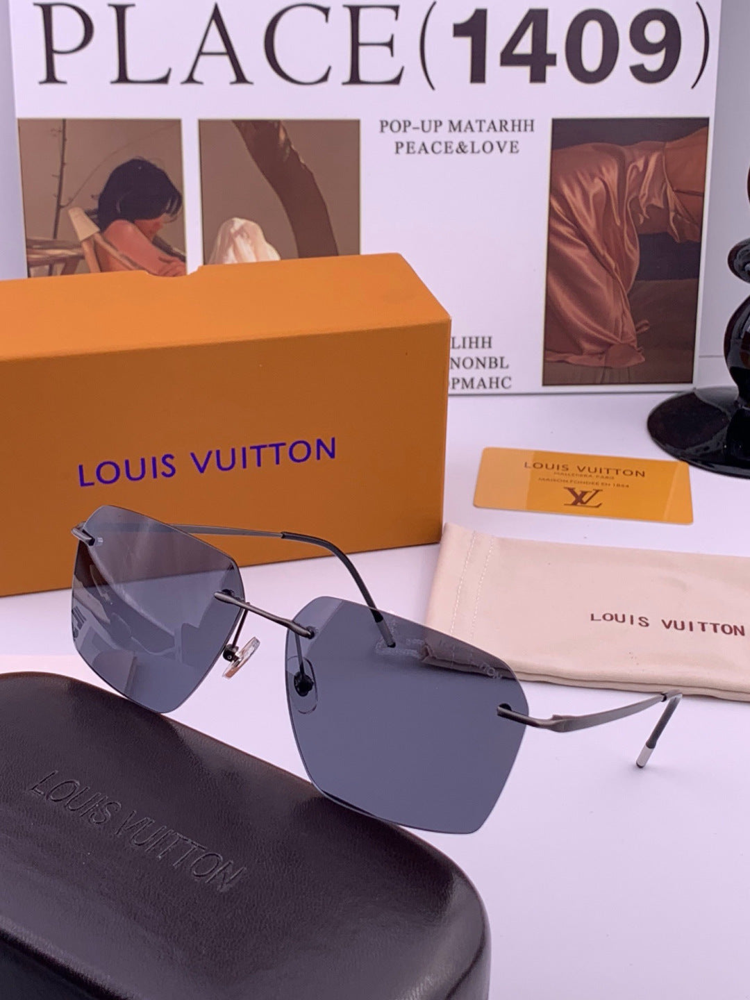 Louis Vuitton L2253 Polarized Aviator Blue Lens Sunglasses for Men - 464743 - detail image 4