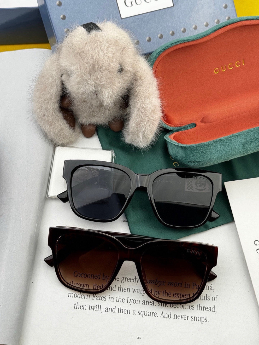 Gucci G35804 Square Gold Lens Sunglasses for Men & Women - 465023 - detail image 7