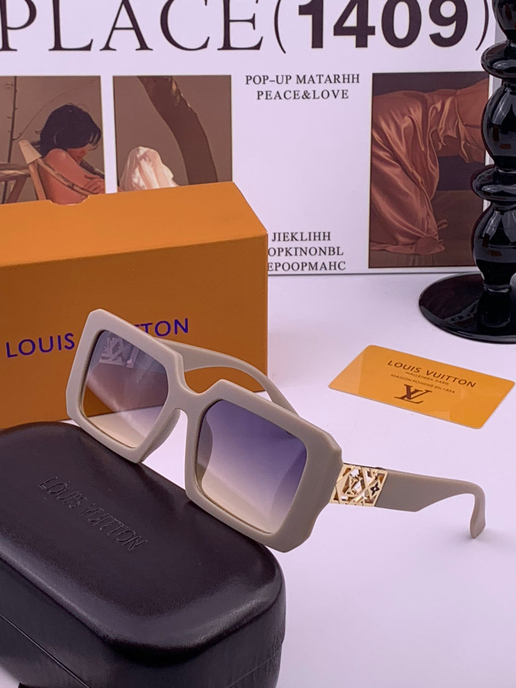Louis Vuitton L77001 Square Brown Lens Sunglasses for Men & Women - 464815 - detail image 2