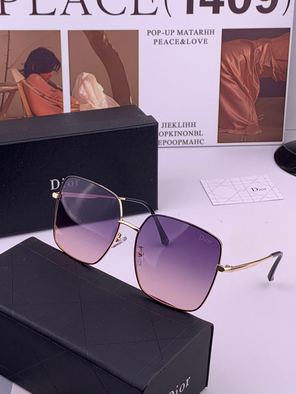 Dior D5813 Polarized Square Black Lens Sunglasses for Men & Women - 465269 - detail image 2