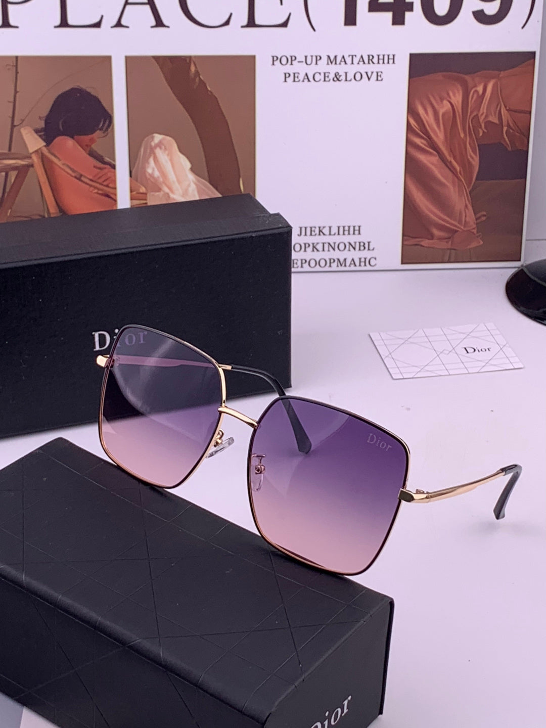 Dior D5813 Polarized Square Black Lens Sunglasses for Men & Women - 465269 - detail image 2
