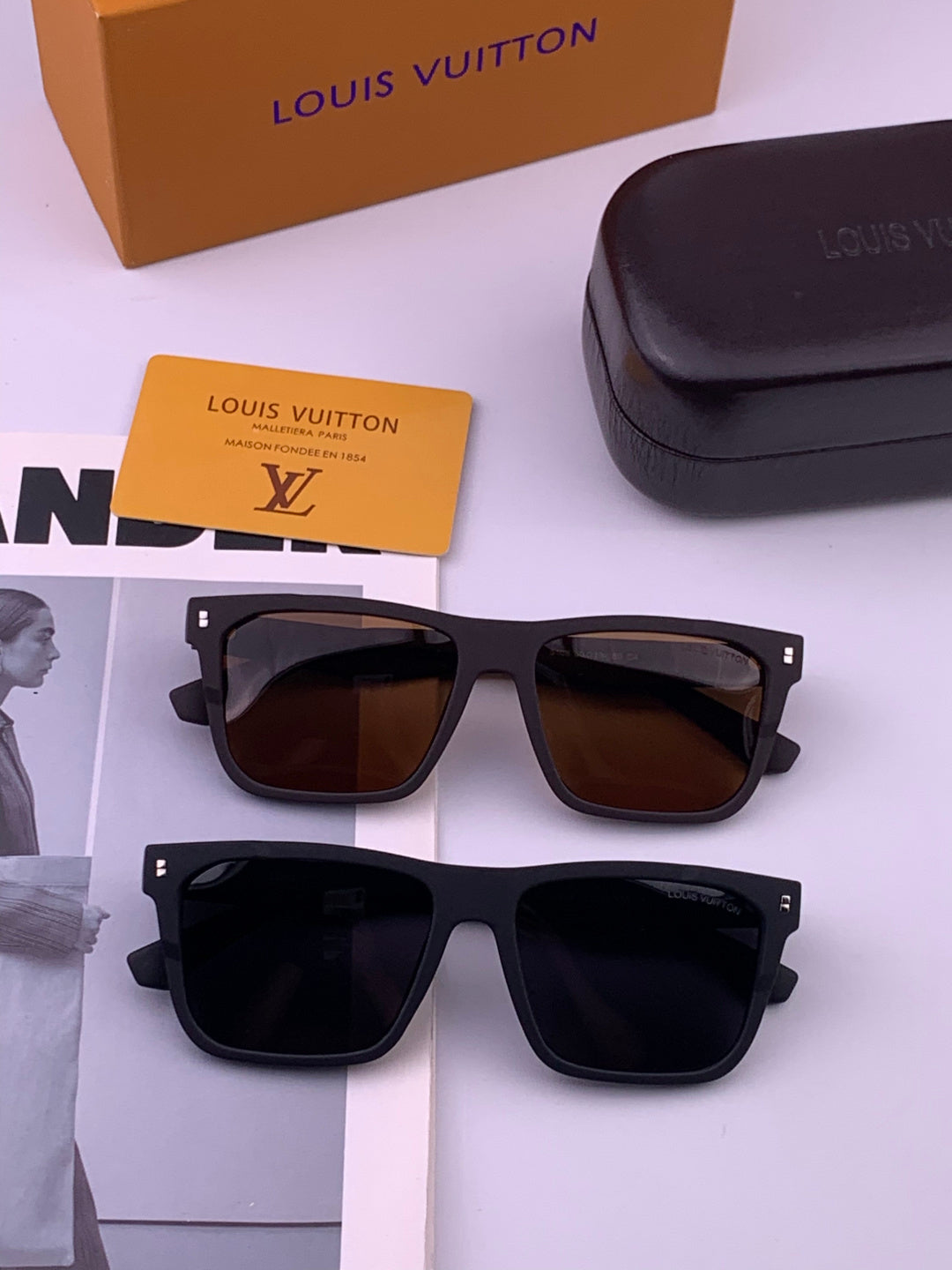 Louis Vuitton L8510 Square Brown Lens Sunglasses for Men & Women - 464790 - detail image 7