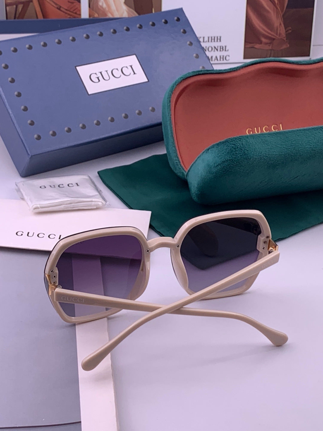 Gucci G313 Square Gold Lens Sunglasses for Men & Women - 465005 - detail image 5