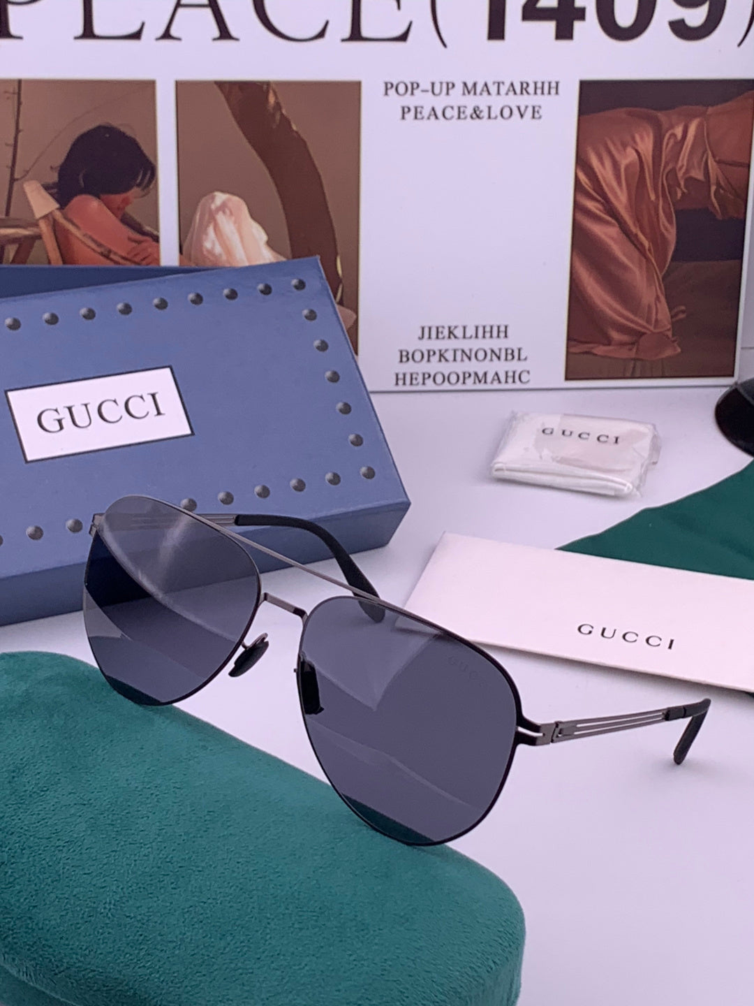 Gucci G0515 Polarized Aviator Gold Lens Sunglasses for Men - 464990 - detail image 2
