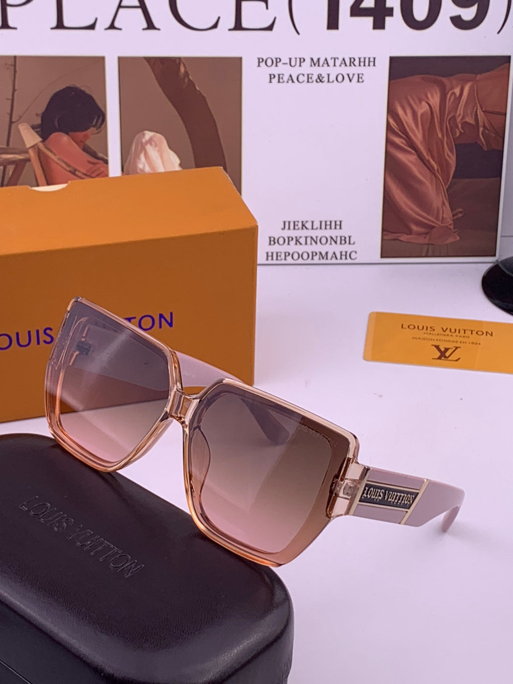 Louis Vuitton L4231 Square Brown Lens Sunglasses for Men & Women - detail image 2