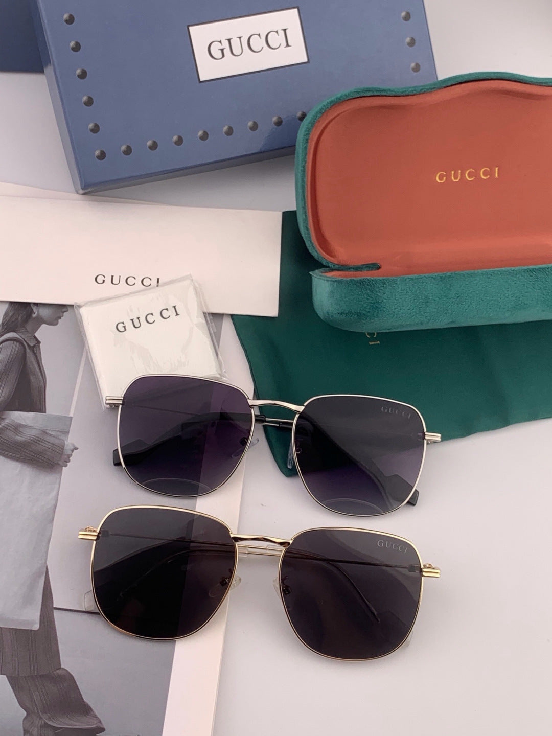 Gucci G6162 Polarized Oversized Black Lens Sunglasses for Men & Women - 464919 - detail image 7