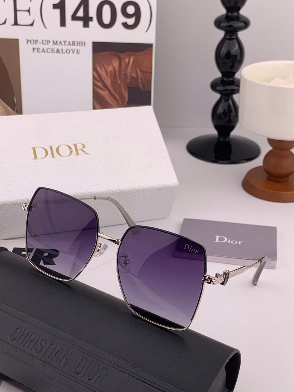 Dior D6310 Polarized Square Red Lens Sunglasses for Men & Women - 465325 - detail image 2
