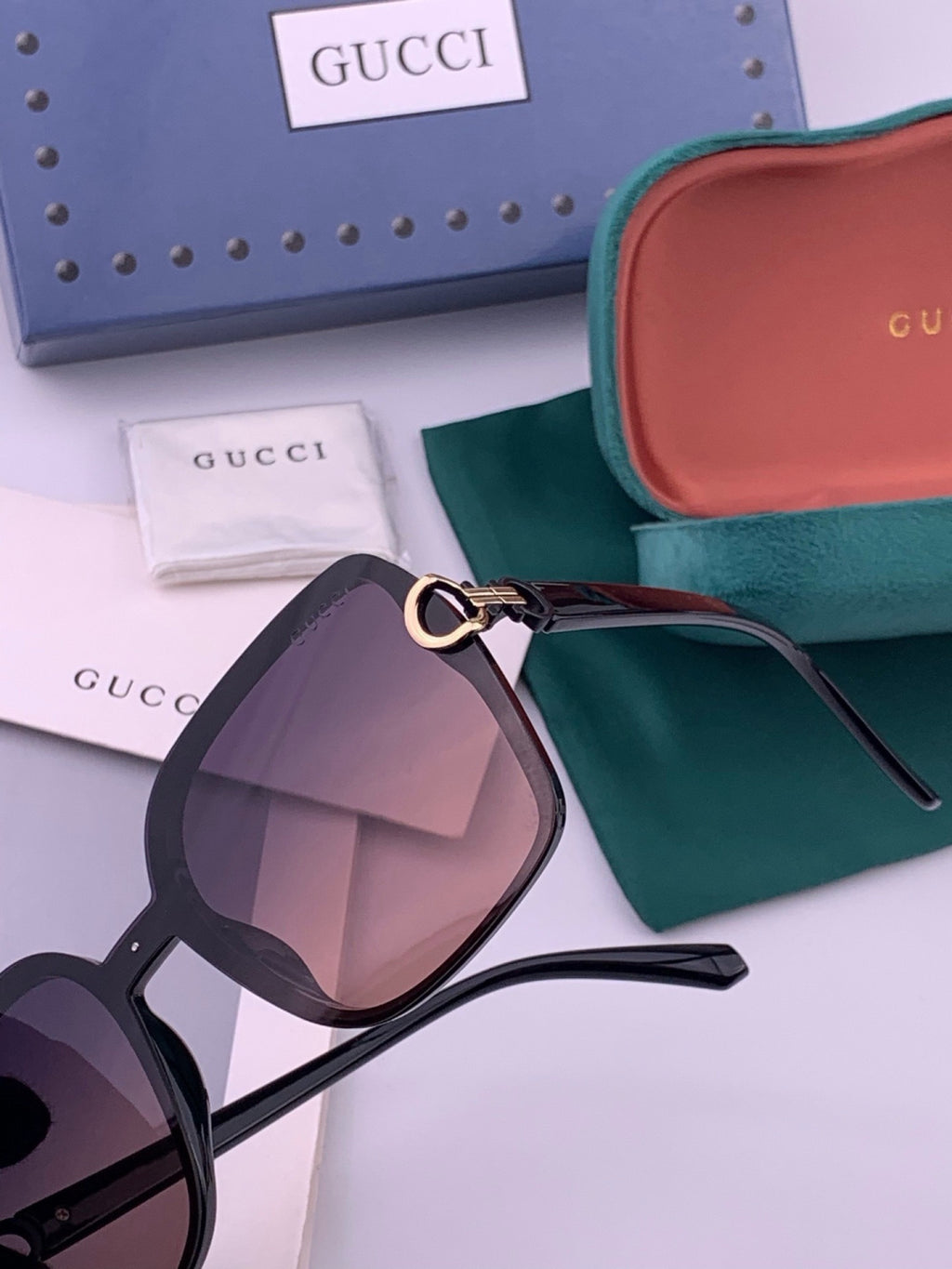 Gucci G9223 Polarized Square Brown Lens Sunglasses for Men & Women - 464920 - detail image 7