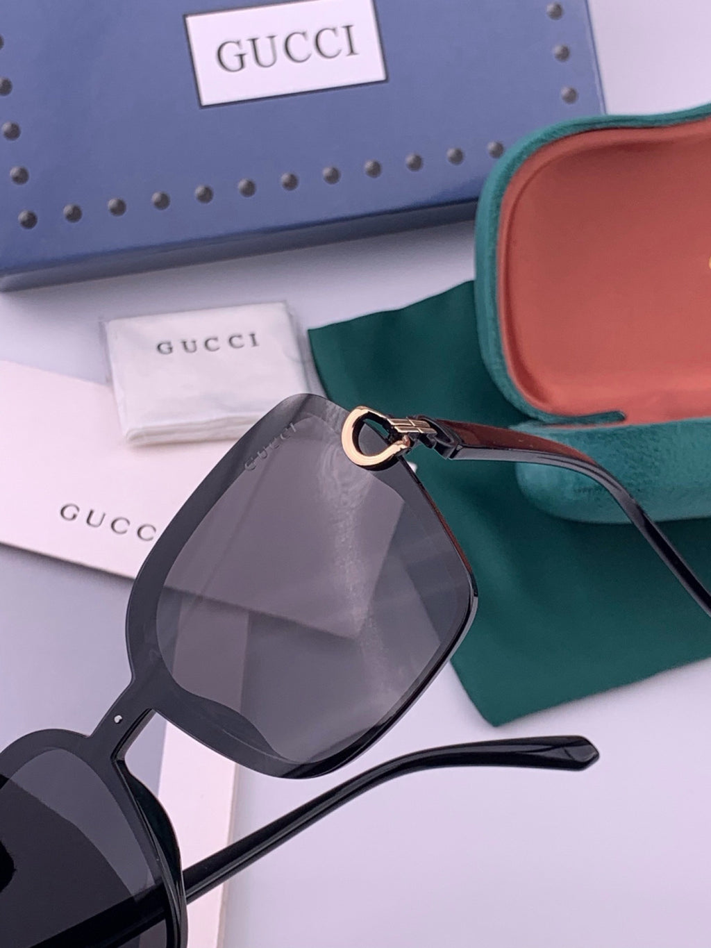 Gucci G9223 Polarized Square Black Lens Sunglasses for Men & Women - 464921 - detail image 7