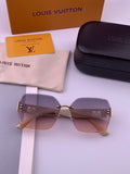 Louis Vuitton L9261 Square Gold Lens Sunglasses for Men & Women - 464705
