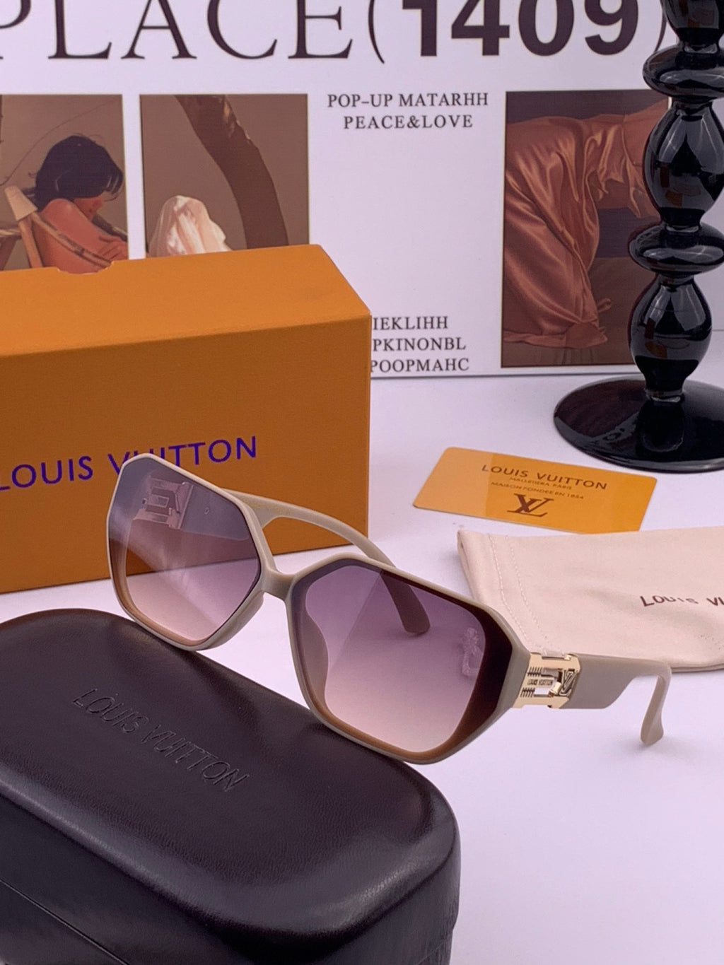 Louis Vuitton L17001 Square Purple Lens Sunglasses for Women - 464713 - detail image 2