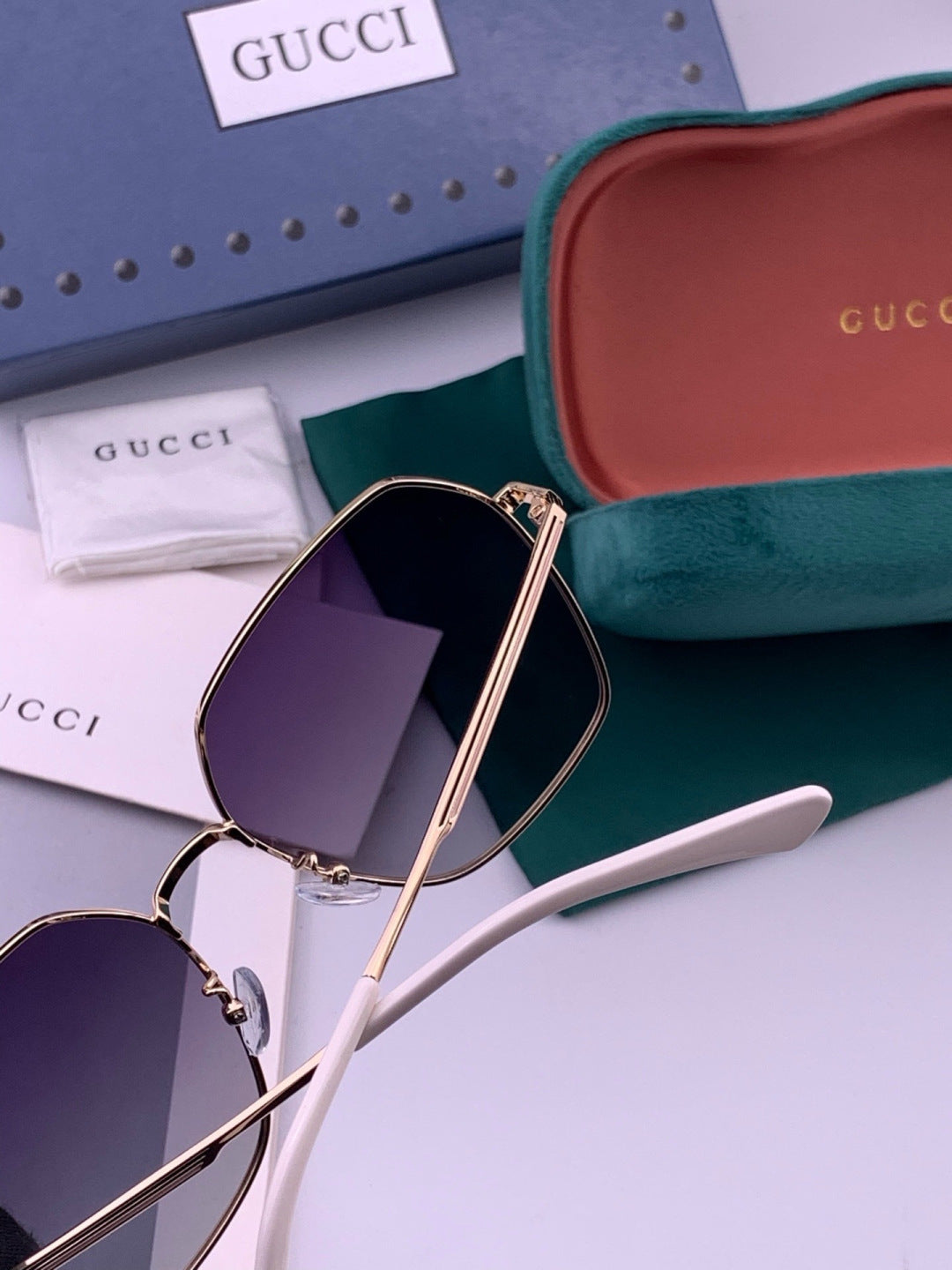 Gucci G5826 Metal Square Black Lens Sunglasses for Men & Women - 464909 - detail image 5